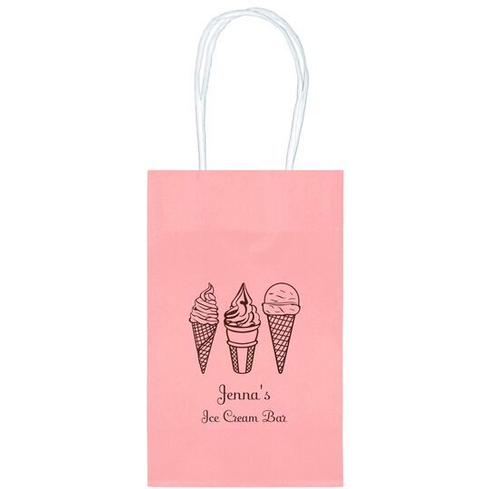 Ice Cream Cone Trio Medium Twisted Handled Bags